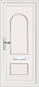 Lewisham Solid white upvc front door with top panel